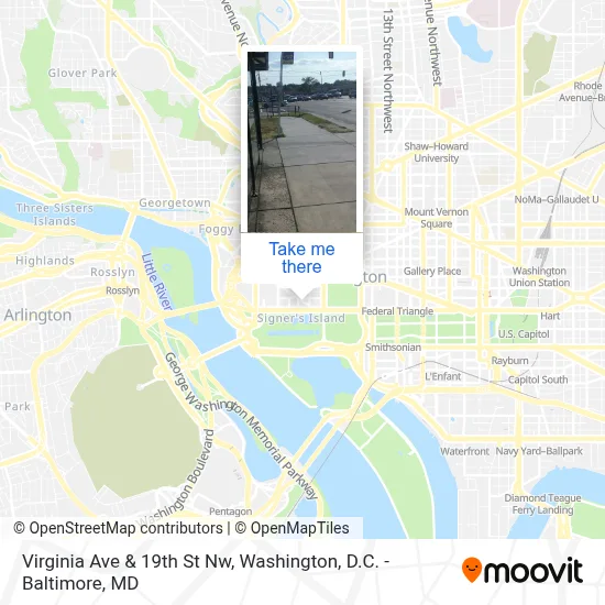 Virginia Ave & 19th St Nw map