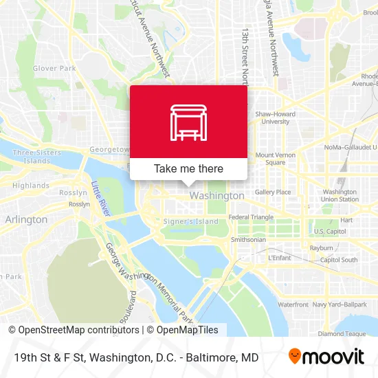 19th St & F St map