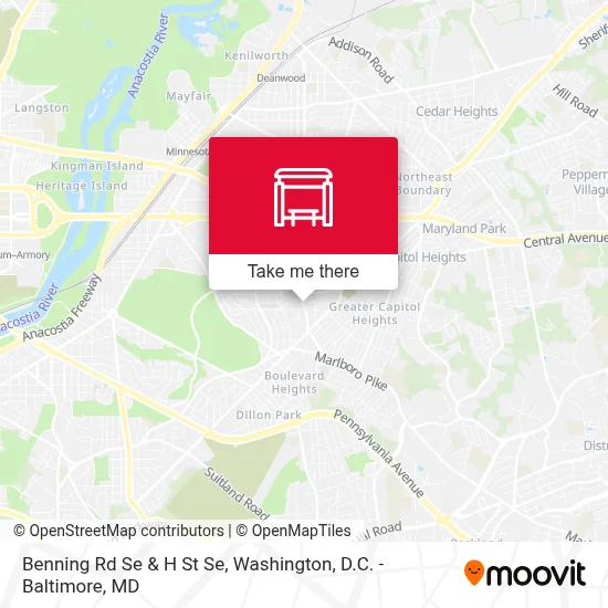 Benning Rd Se & H St Se map