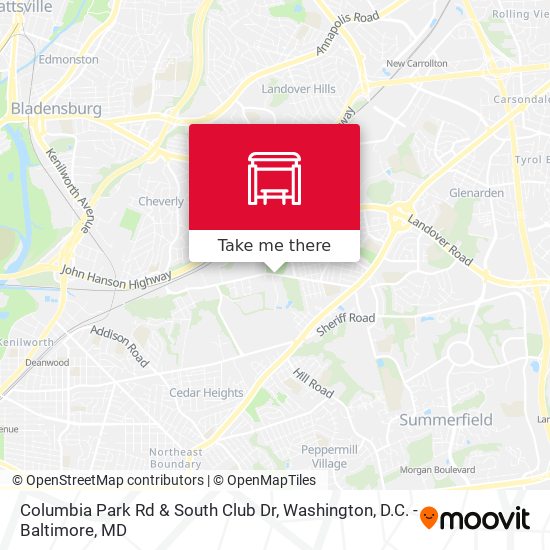 Mapa de Columbia Park Rd & South Club Dr
