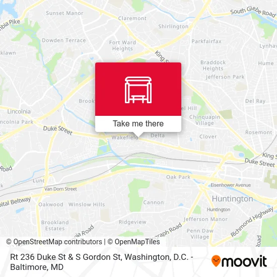 Rt 236 Duke St & S Gordon St map