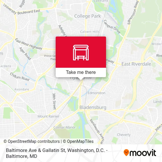 Baltimore Ave & Gallatin St map