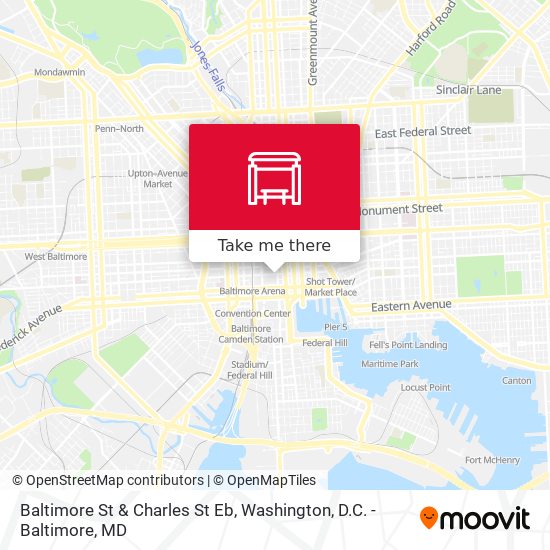 Mapa de Baltimore St & Charles St Eb