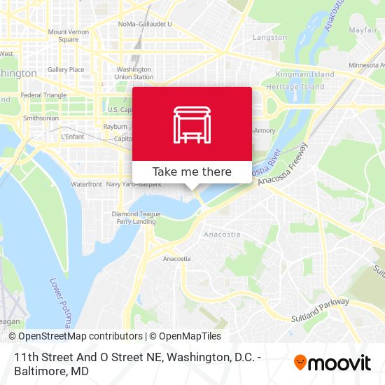 11th Street And O Street NE map