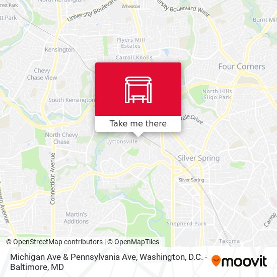 Michigan Ave & Pennsylvania Ave map