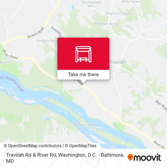 Travilah Rd & River Rd map