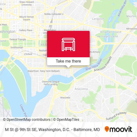 M St @ 9th St SE map