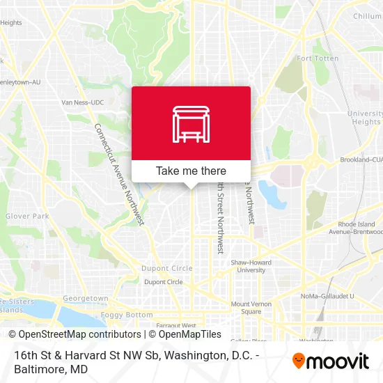 16th St & Harvard St NW Sb map