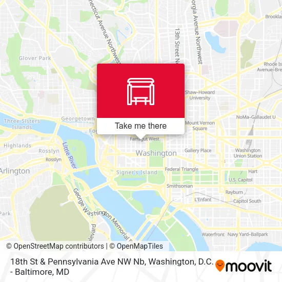 18th St & Pennsylvania Ave NW Nb map