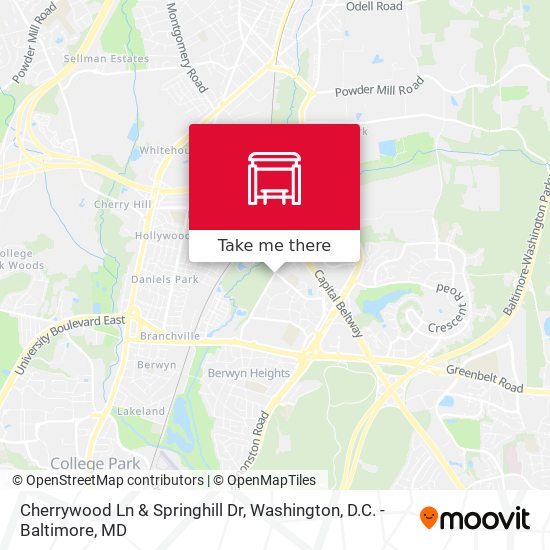 Cherrywood Ln & Springhill Dr map