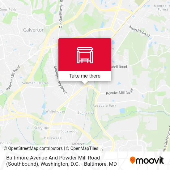 Baltimore Avenue And Powder Mill Road (Southbound) map
