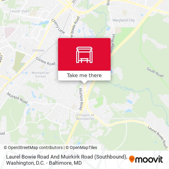 Mapa de Laurel Bowie Road And Muirkirk Road (Southbound)
