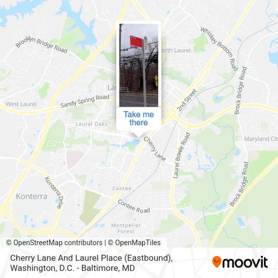 Mapa de Cherry Lane And Laurel Place (Eastbound)