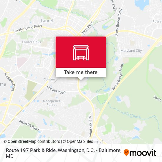 Route 197 Park & Ride map