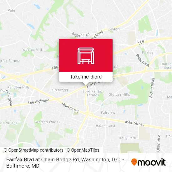 Fairfax Blvd at Chain Bridge Rd map