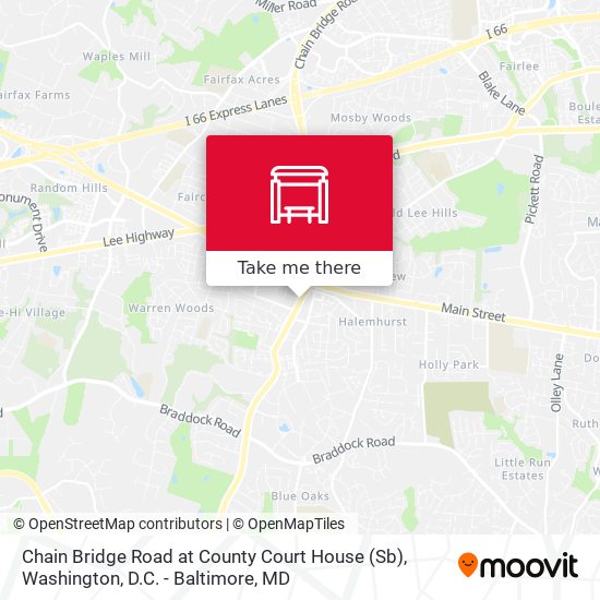 Chain Bridge Road at County Court House (Sb) map
