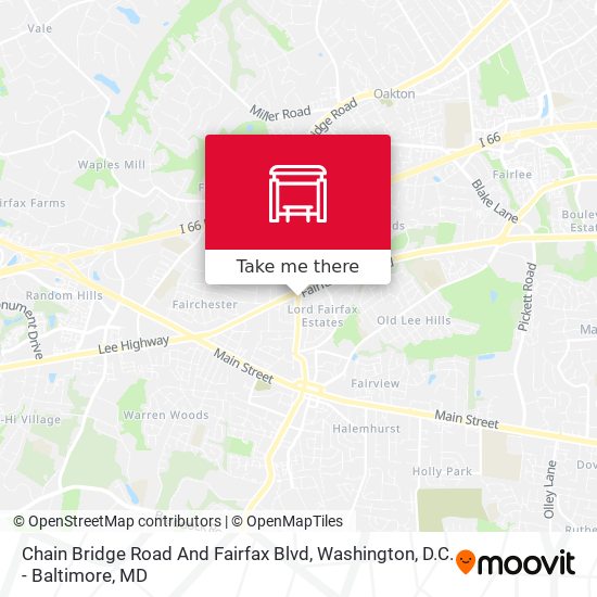 Chain Bridge Road And Fairfax Blvd map