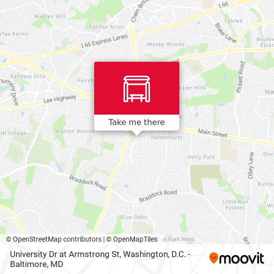 University Dr at Armstrong St map