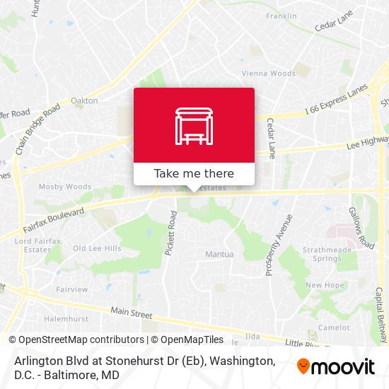 Arlington Blvd at Stonehurst Dr (Eb) map