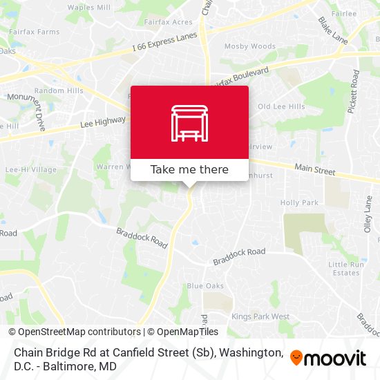 Mapa de Chain Bridge Rd at Canfield Street (Sb)