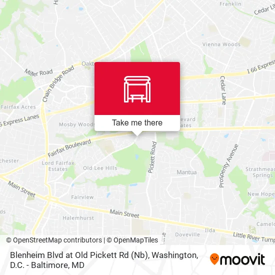 Blenheim Blvd at Old Pickett Rd (Nb) map