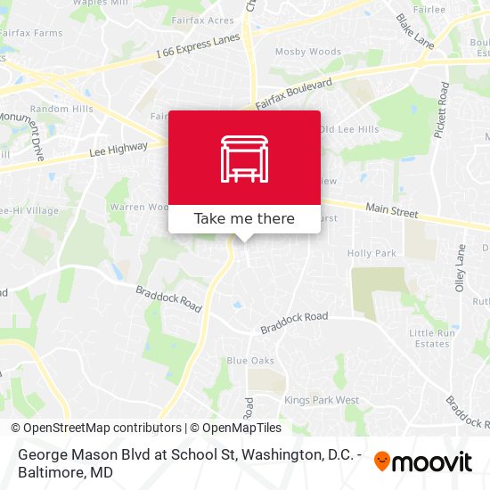 George Mason Blvd at School St map