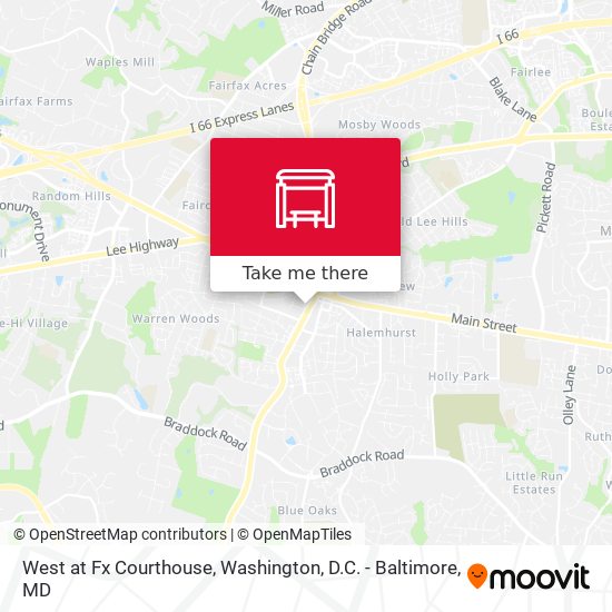 West at Fx Courthouse map