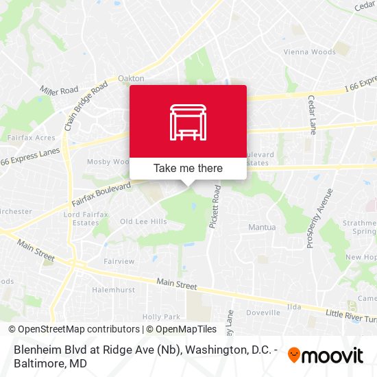 Mapa de Blenheim Blvd at Ridge Ave (Nb)