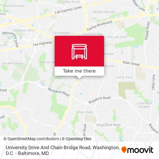 Mapa de University Drive And Chain Bridge Road