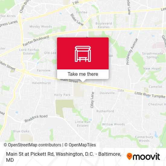 Main St at Pickett Rd map
