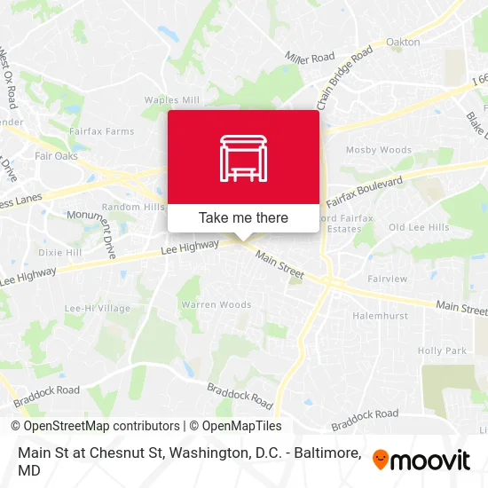 Main St at Chesnut St map