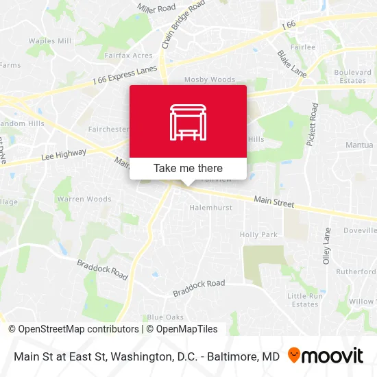 Main St at East St map