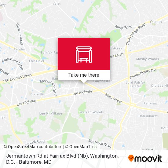Jermantown Rd at Fairfax Blvd (Nb) map