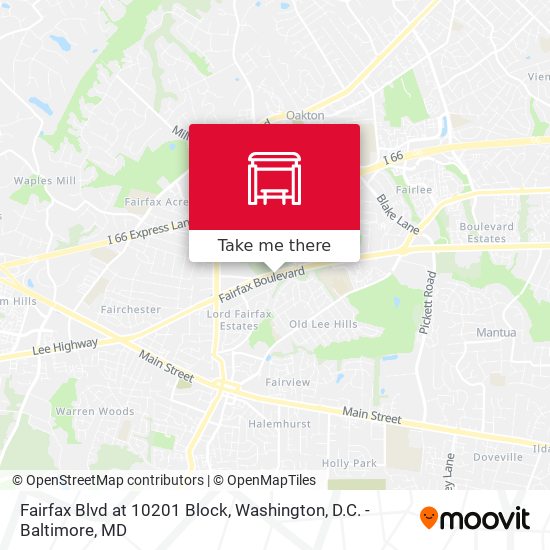 Fairfax Blvd at 10201 Block map