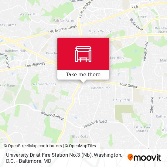 University Dr at Fire Station No.3 (Nb) map