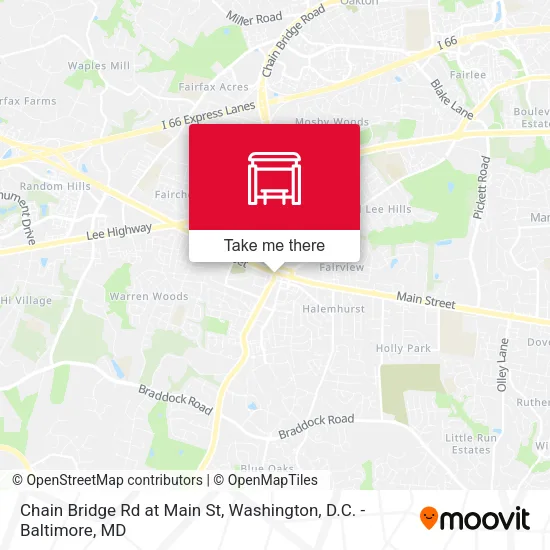 Chain Bridge Rd at Main St map