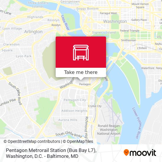 Pentagon Metrorail Station (Bus Bay L7) map