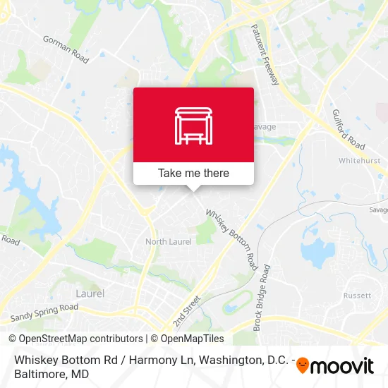 Whiskey Bottom Rd / Harmony Ln map