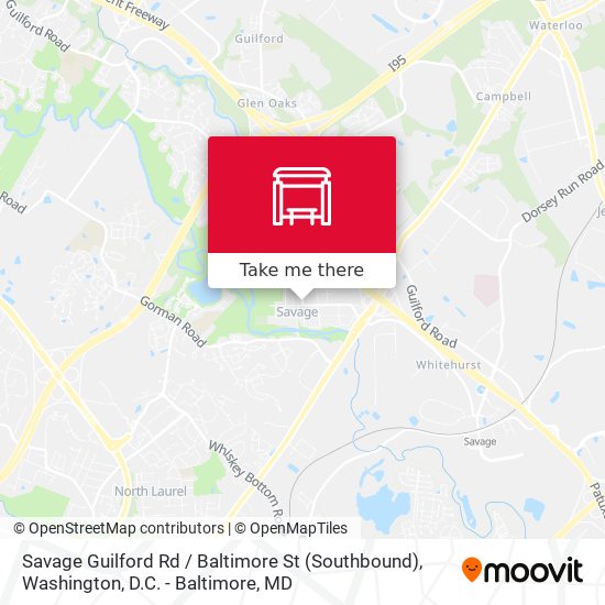 Savage Guilford Rd / Baltimore St (Southbound) map
