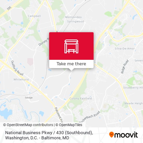 National Business Pkwy / 430 (Southbound) map