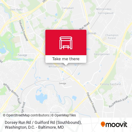 Dorsey Run Rd / Guilford Rd (Southbound) map