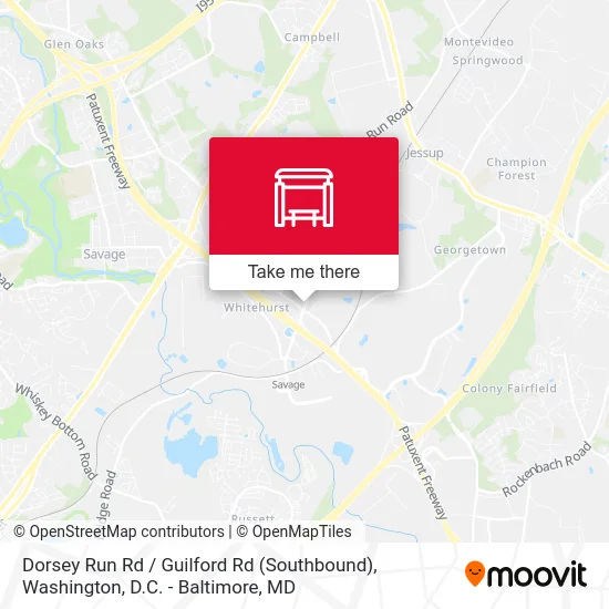 Dorsey Run Rd / Guilford Rd (Southbound) map