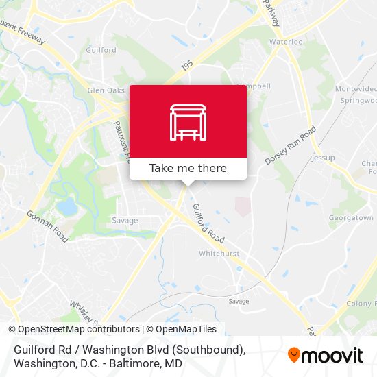 Guilford Rd / Washington Blvd (Southbound) map