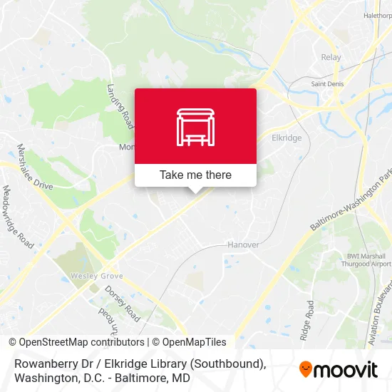 Rowanberry Dr / Elkridge Library (Southbound) map