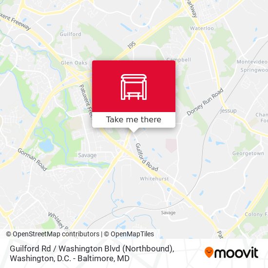 Guilford Rd / Washington Blvd (Northbound) map