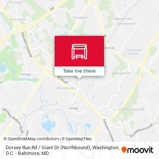 Dorsey Run Rd / Giant Dr (Northbound) map