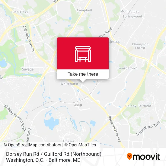 Dorsey Run Rd / Guilford Rd (Northbound) map