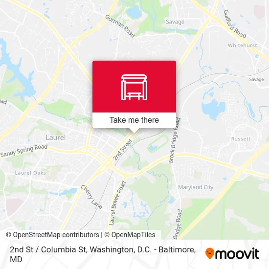 2nd St / Columbia St map