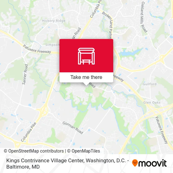 Kings Contrivance Village Center map