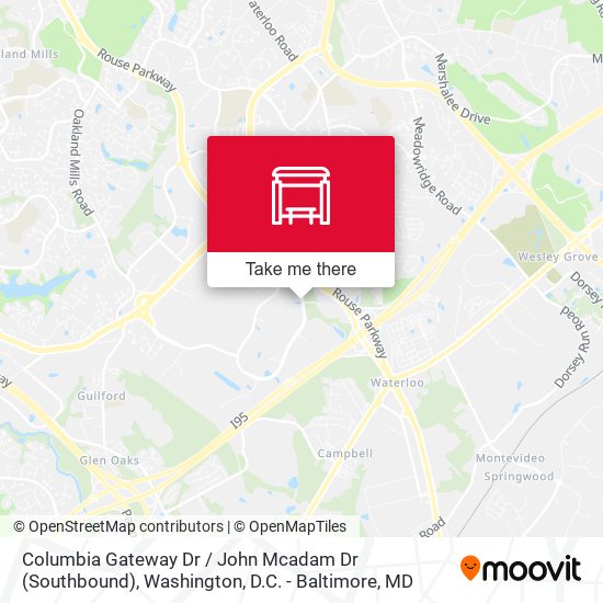 Columbia Gateway Dr / John Mcadam Dr (Southbound) map